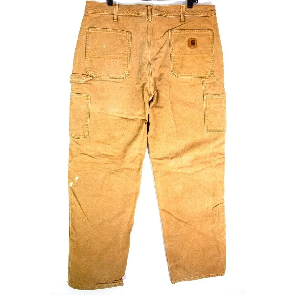 Carhartt Original Dungaree Fit Cargo Work Pants Canvas Tan Size 38 X 32